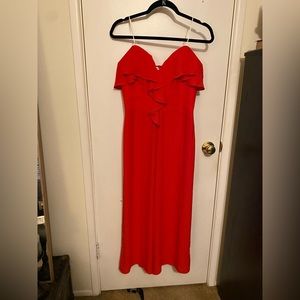Amanda Uprichard Matisse Ruffle Red Jumpsuit